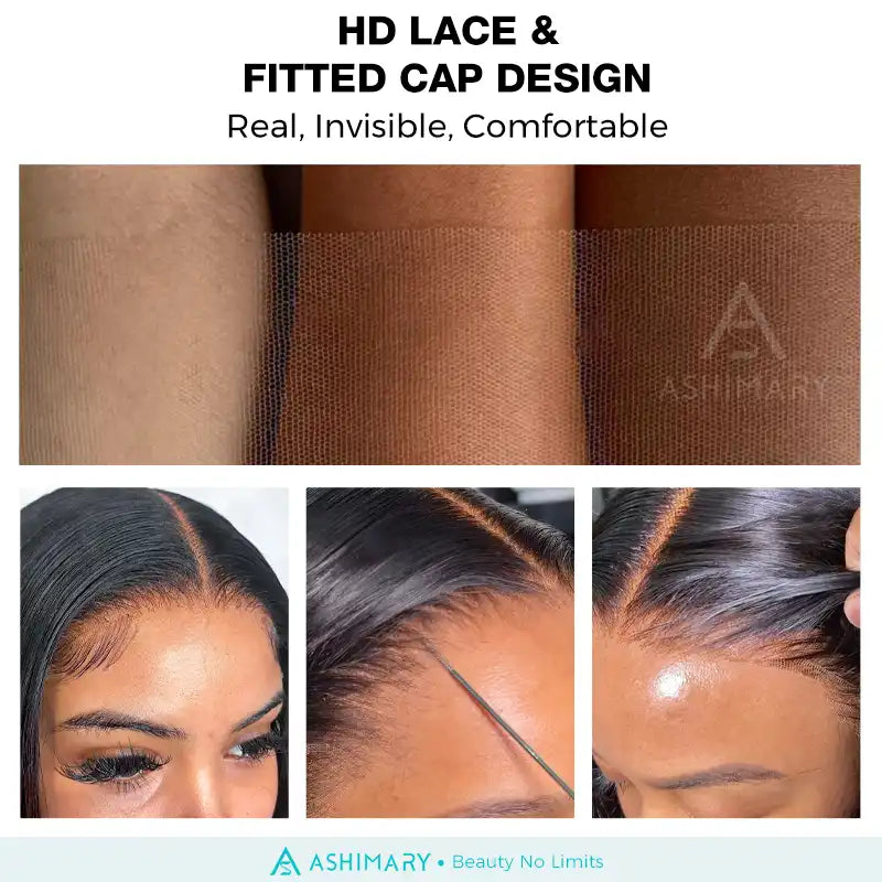 Super Easy Straight Bob Wear & Go Pre Cut HD Transparent Lace Closure Wig with Pre Plucked Hairline & Bleached Knot