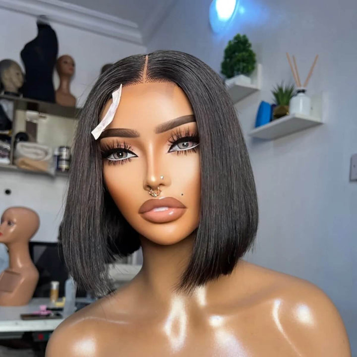 MS CAT HAIR - Premium Straight Bob 5x5 HD Transparent Lace Glueless Wear & Go Wig