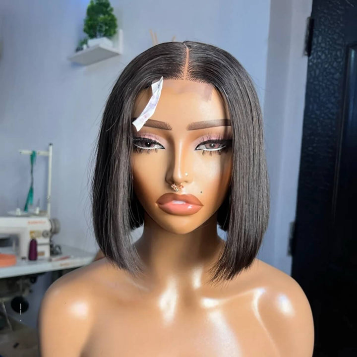 MS CAT HAIR - Premium Straight Bob 5x5 HD Transparent Lace Glueless Wear & Go Wig