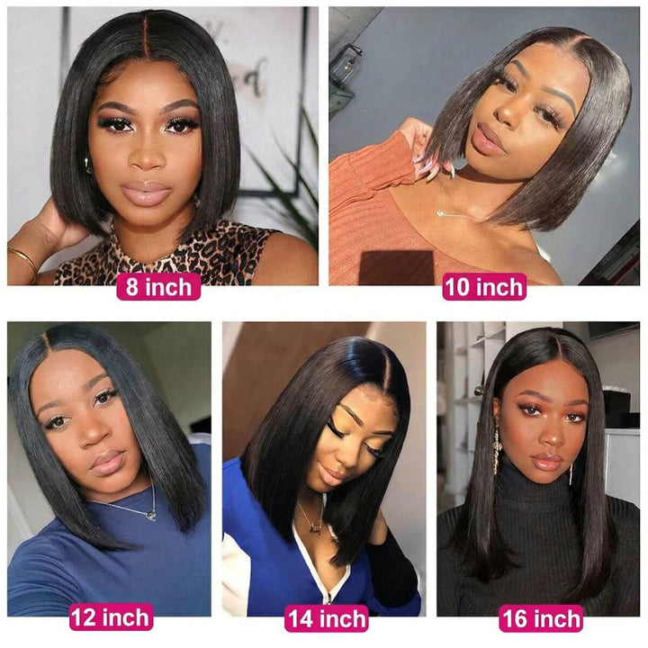 MS CAT HAIR - Premium Straight Bob 5x5 HD Transparent Lace Glueless Wear & Go Wig