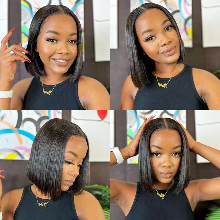 MS CAT HAIR - Premium Straight Bob 5x5 HD Transparent Lace Glueless Wear & Go Wig