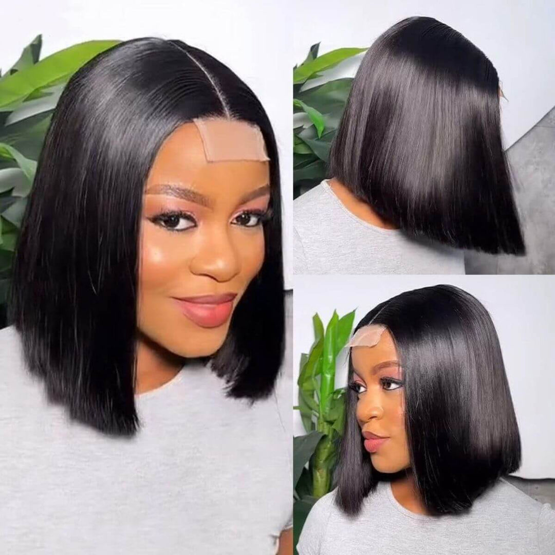 MS CAT HAIR - Premium Straight Bob 5x5 HD Transparent Lace Glueless Wear & Go Wig