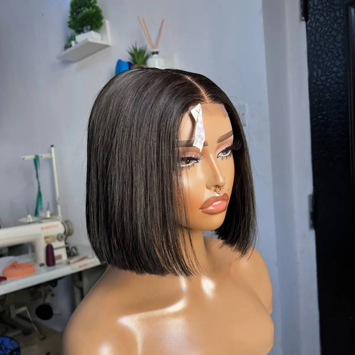 MS CAT HAIR - Premium Straight Bob 5x5 HD Transparent Lace Glueless Wear & Go Wig