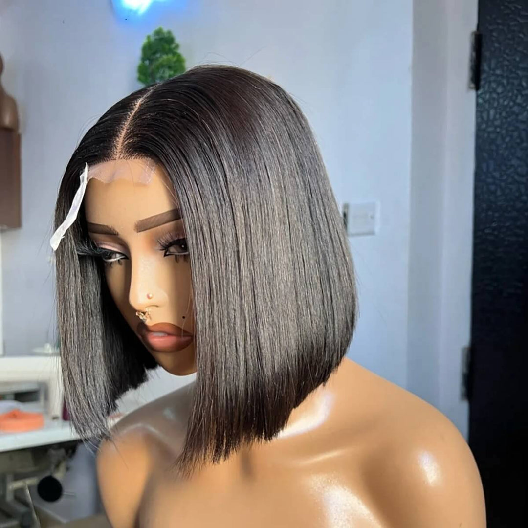 MS CAT HAIR - Premium Straight Bob 5x5 HD Transparent Lace Glueless Wear & Go Wig